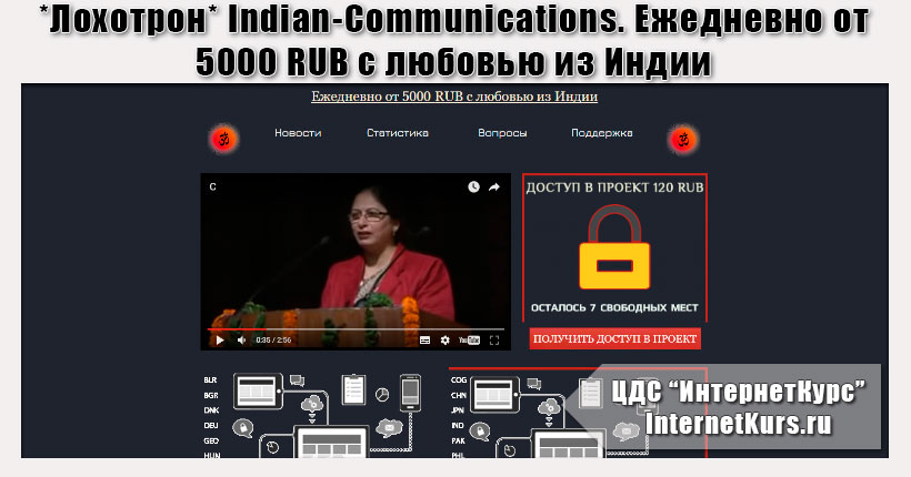 *Лохотрон* Indian-Communications. Ежедневно от 5000 RUB c любовью из Индии. Отзывы экспертов