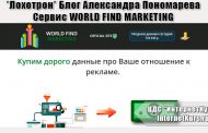 *Лохотрон* Блог Александра Пономарева. Сервис WORLD FIND MARKETING. Отзывы