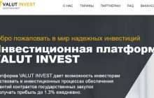 Valut Invest отзывы и обзор платформы